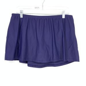 Island Escape Skirted Swimsuit Bottom Womens Size 16W Navy Blue